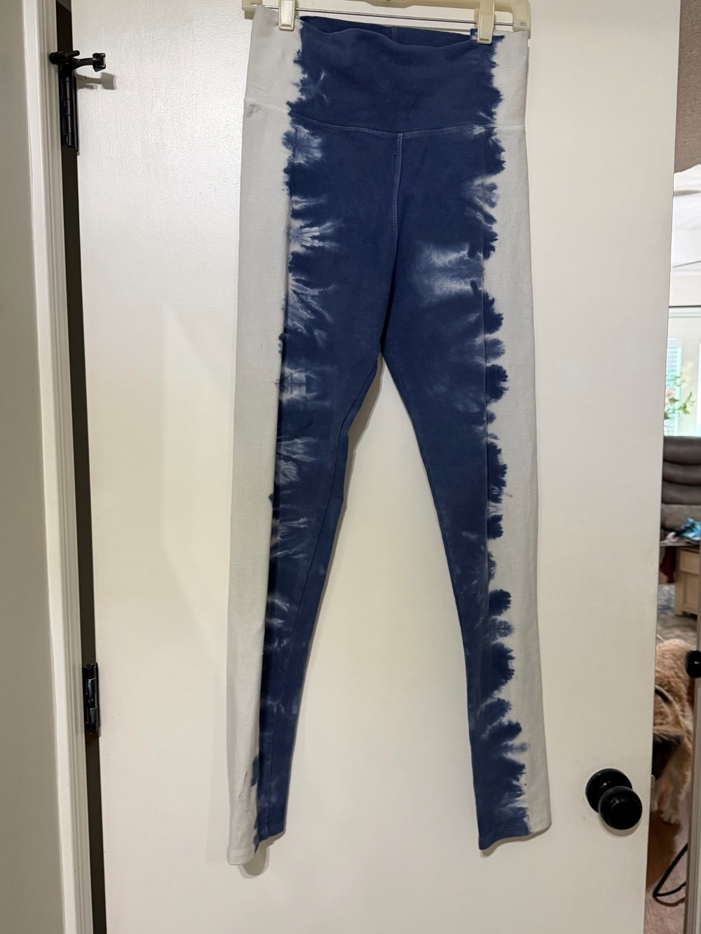 T Party High-Waist Navy and Light Gray Tie-Dye Jeggings